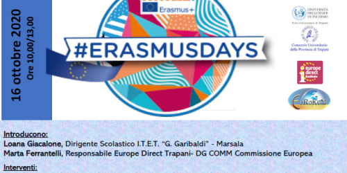 #ERASMUSDAYS 2020, appuntamento il 16 Ottobre dalle ore 10.00