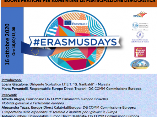 #ERASMUSDAYS 2020, appuntamento il 16 Ottobre dalle ore 10.00