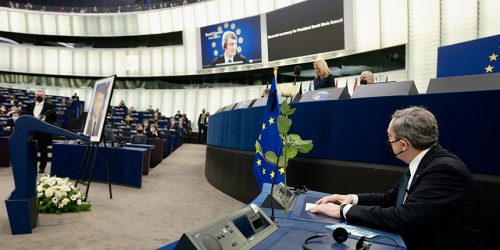Sassoli, la commemorazione al Parlamento Europeo
