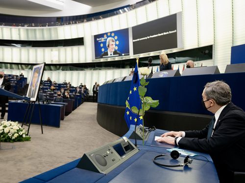 Sassoli, la commemorazione al Parlamento Europeo